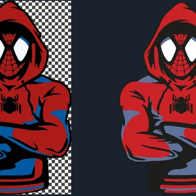 Nhân vật Spider Man trong áo hoodie của HueForge