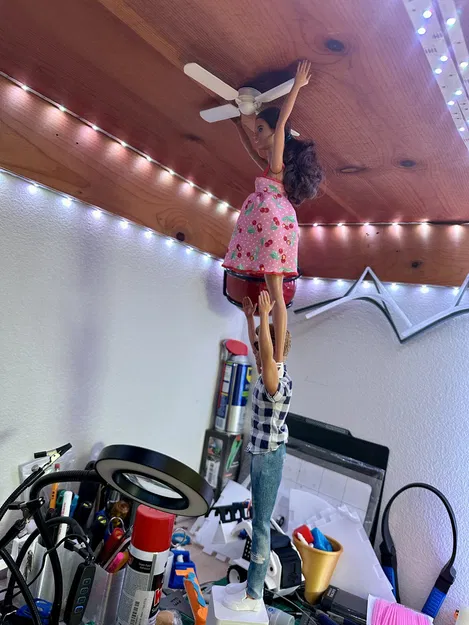 Quạt trần mini cho đồ nội thất nhà búp bê - Image 2