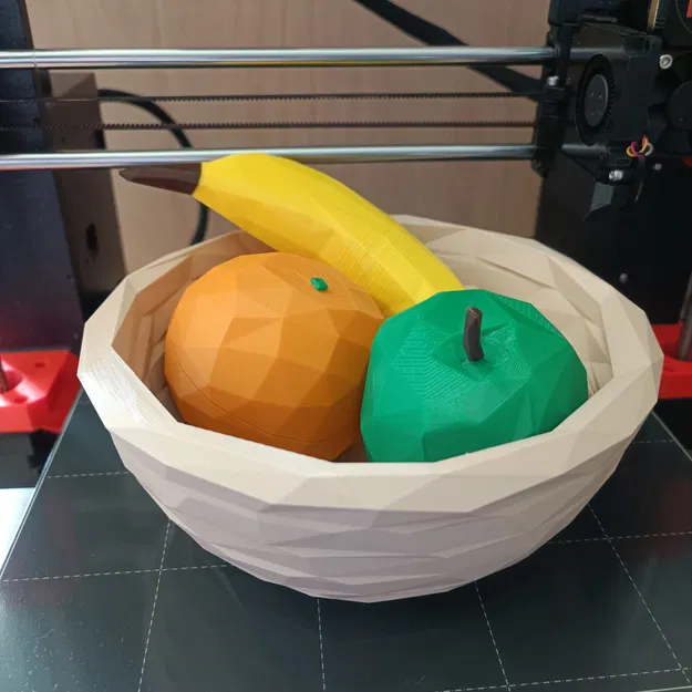 Bát trái cây poly thấp với táo, chuối và cam - Image 9