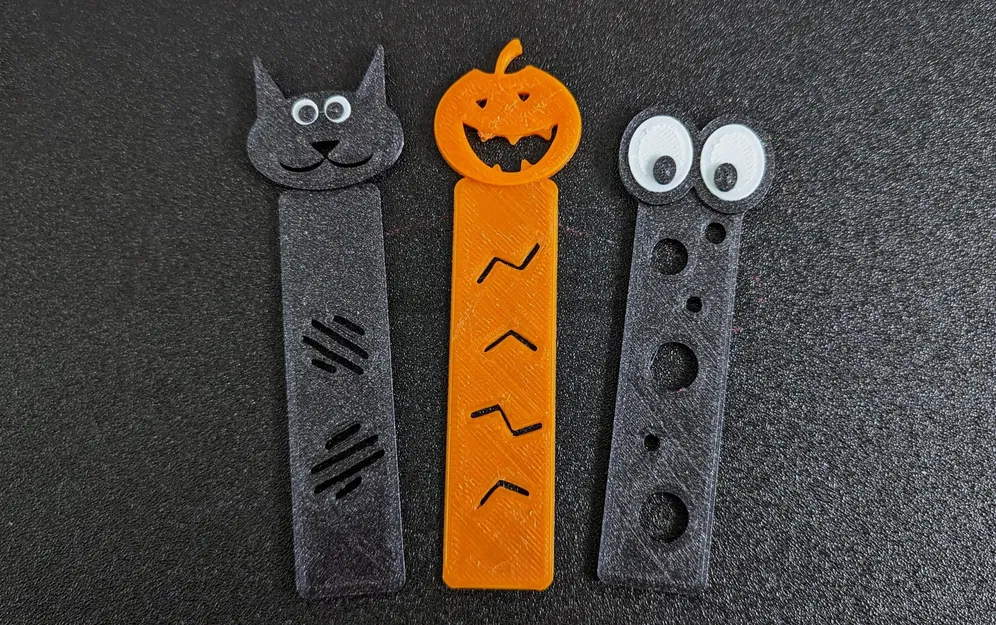 Dấu trang đơn giản in được: Mèo, Bí ngô và Biểu tượng OO - Image 1