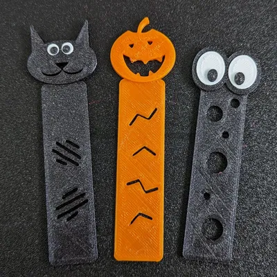 Dấu trang đơn giản in được: Mèo, Bí ngô và Biểu tượng OO