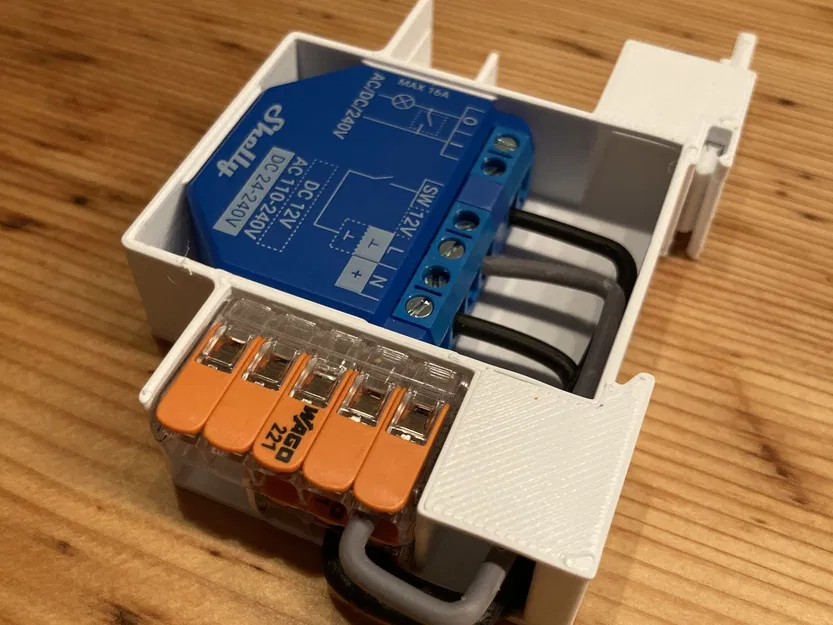 Giá đỡ DIN cho Shelly Plus 1 với khe cắm WAGO - Image 1