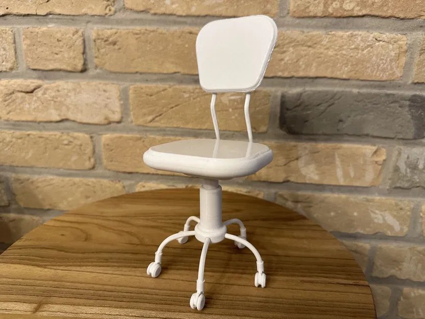 Ghế văn phòng Barbie cho búp bê, ghế xoay mini chân bánh xe - Image 1