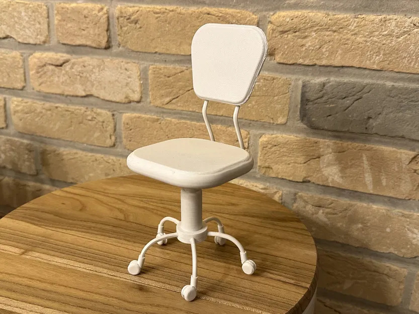 Ghế văn phòng Barbie cho búp bê, ghế xoay mini chân bánh xe - Image 2