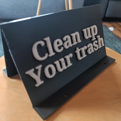Biển báo dọn dẹp rác thải trong khu vực công cộng