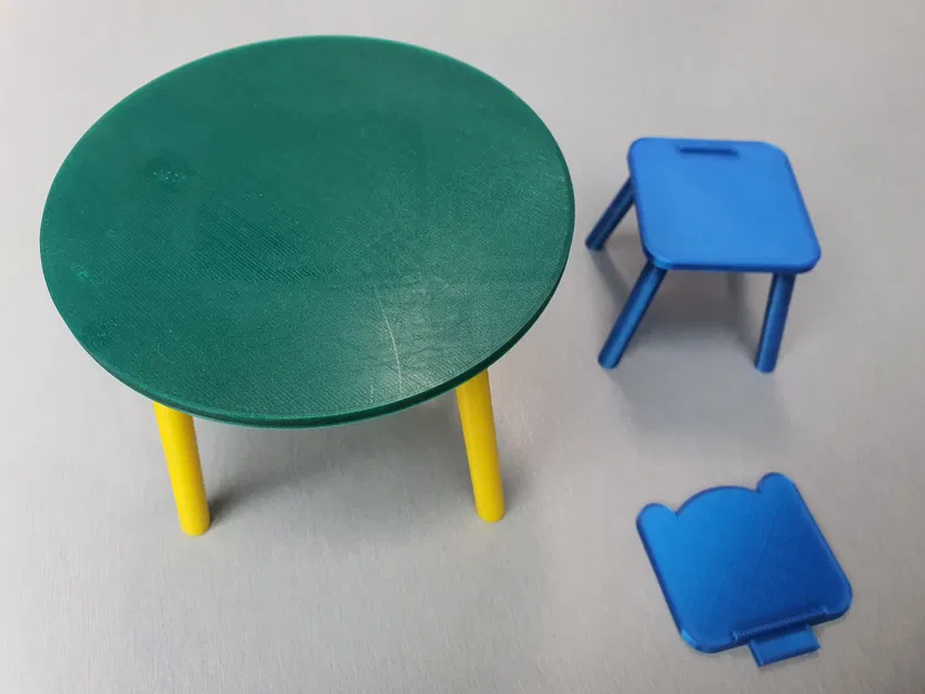 Bàn và ghế cho búp bê chơi đùa - Image 3