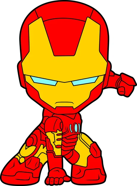 Người hùng Iron Man ngồi xổm phong cách HueForge - Image 1