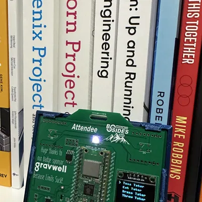 Nắp lưng huy hiệu BSides Idaho Falls đơn giản