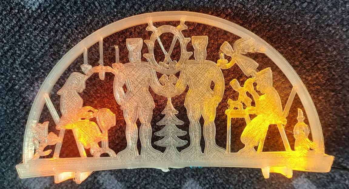 Giá đỡ Schwibbogen với hình ảnh Bergmann và Seiffen - Image 1