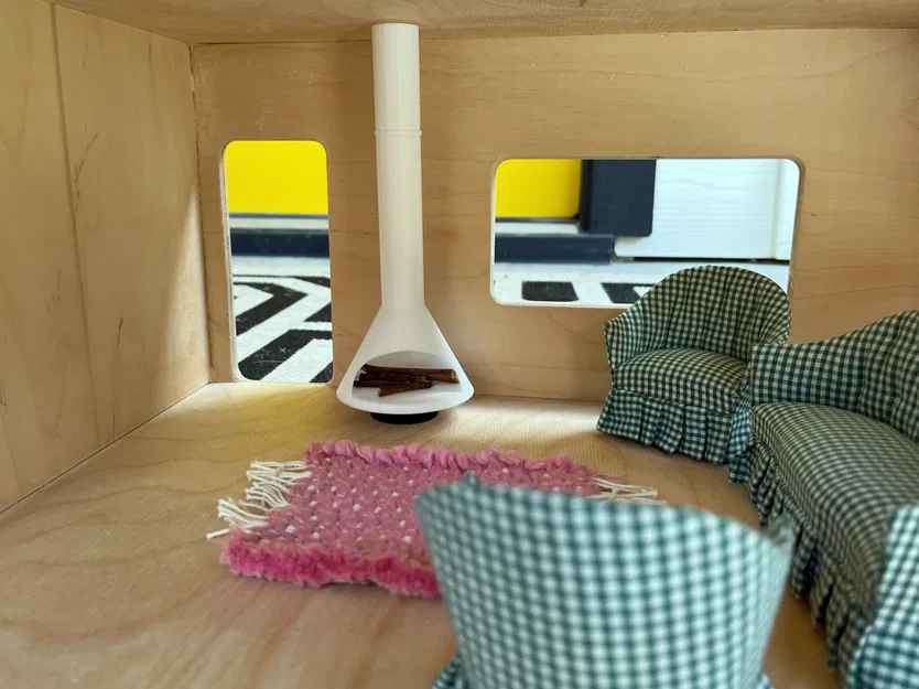 Lò sưởi Malm phong cách giữa thế kỷ tỉ lệ 1:12 - Image 1