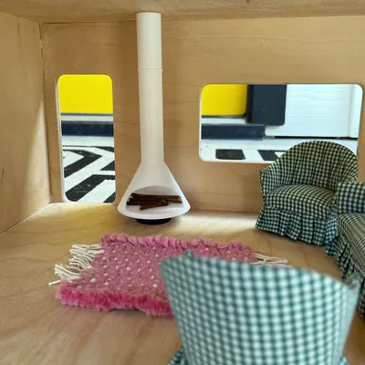 Lò sưởi Malm phong cách giữa thế kỷ tỉ lệ 1:12