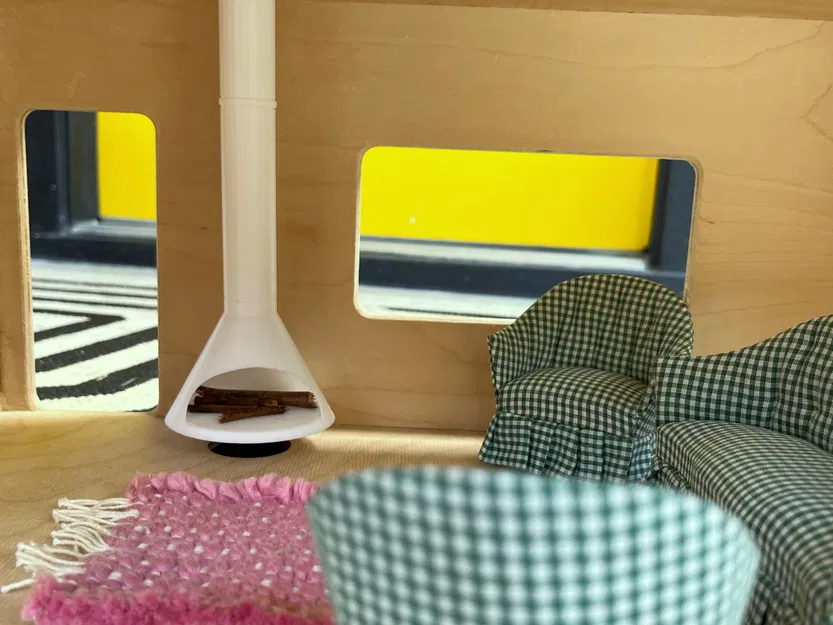 Lò sưởi Malm phong cách giữa thế kỷ tỉ lệ 1:12 - Image 2