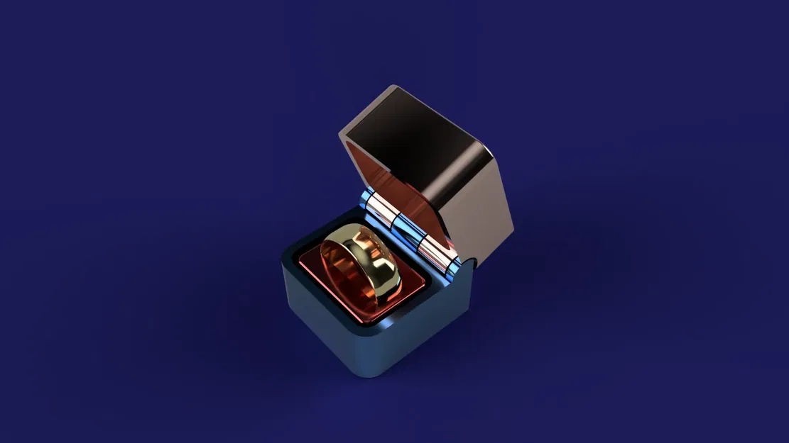 Hộp đựng nhẫn 30x30mm với logo trái tim và bản lề ẩn - Image 1