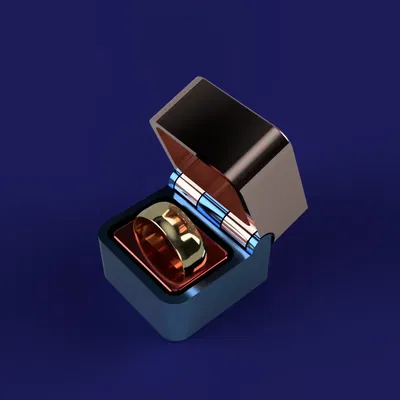 Hộp đựng nhẫn 30x30mm với logo trái tim và bản lề ẩn