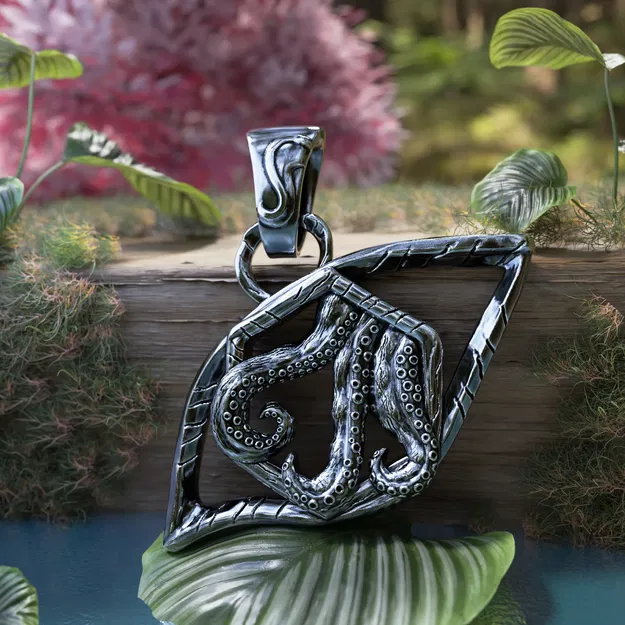 Mặt dây chuyền bạch tuộc - Mô hình trang sức 3D - Image 1