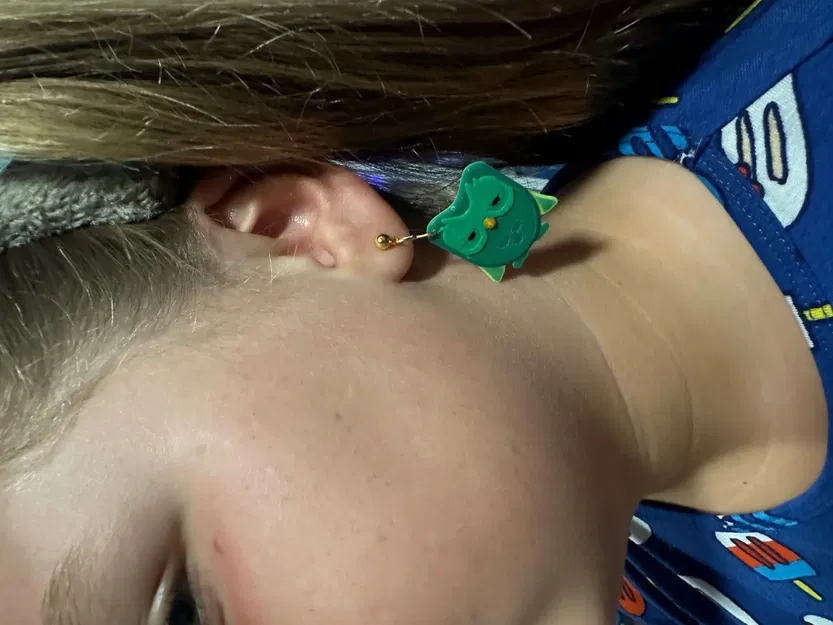 Bông tai Duolingo nhiều màu sắc với điểm dừng - Image 1