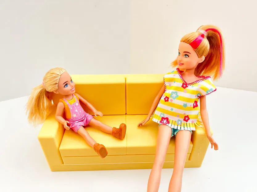 Sofa giường gập với gối trang trí cho nhà búp bê - Image 3