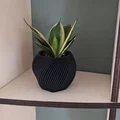 Chậu cây hình lục giác xoắn hiện đại có họa tiết bong bóng - Thumbnail 2