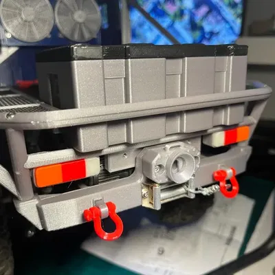 Bumper sau cho xe tải kéo tời bằng tre