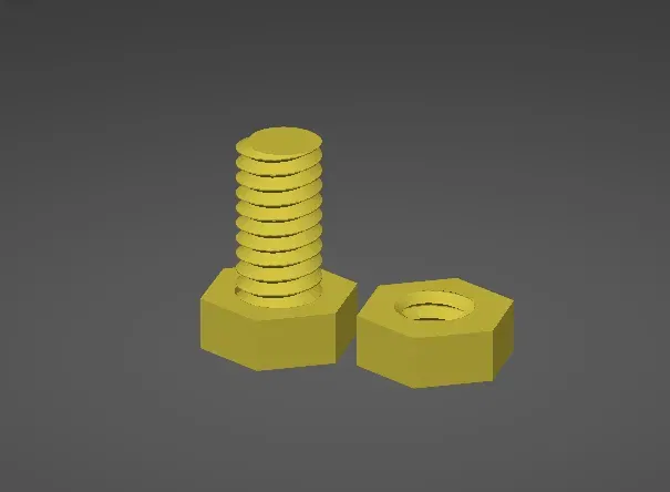 Bu lông và đai ốc đơn giản thiết kế bằng FreeCAD - Image 1