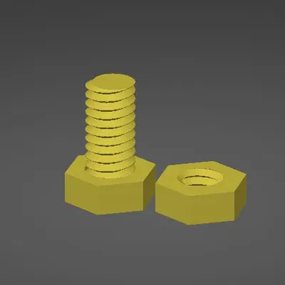 Bu lông và đai ốc đơn giản thiết kế bằng FreeCAD