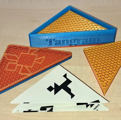 Tangram trong hộp hình tam giác