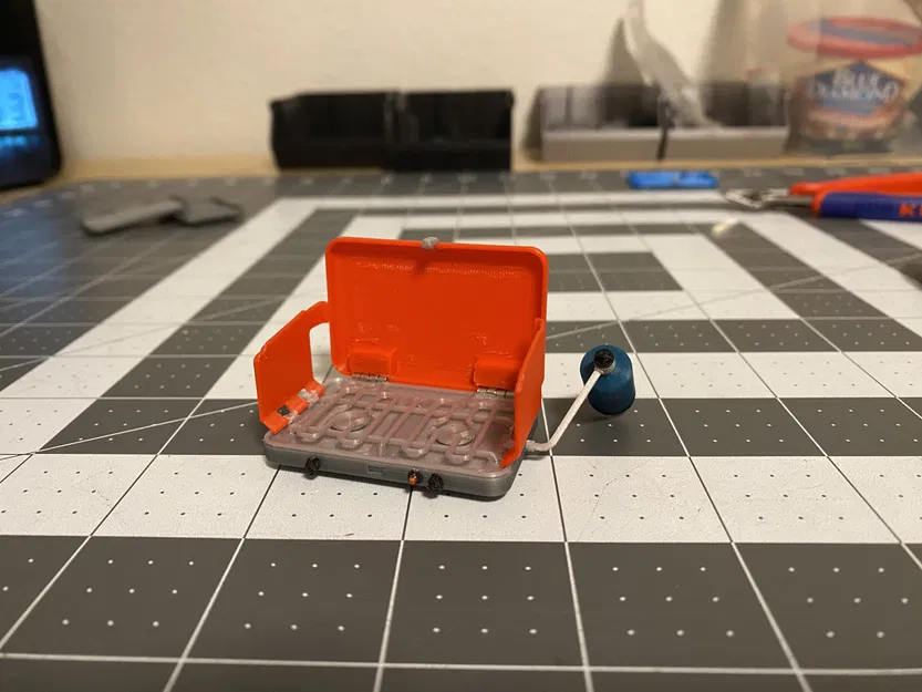 Bếp cắm trại gập 1/10 với bình propane và bộ chuyển đổi - Image 1