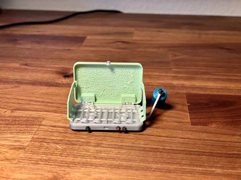 Bếp cắm trại gập 1/10 với bình propane và bộ chuyển đổi - Image 2