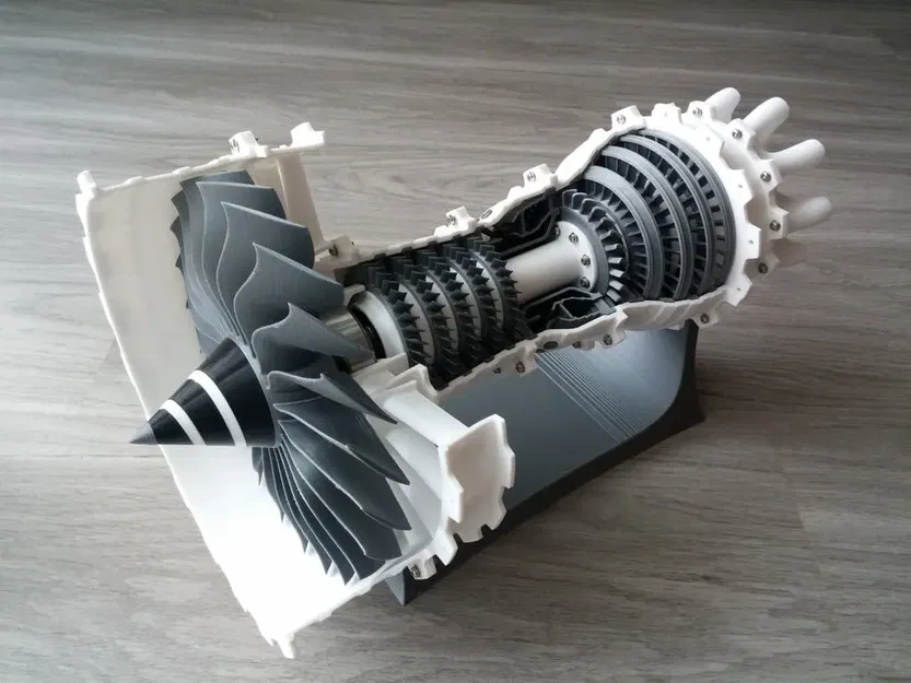 Động cơ phản lực turbofan 2-spool in 3D - Image 1