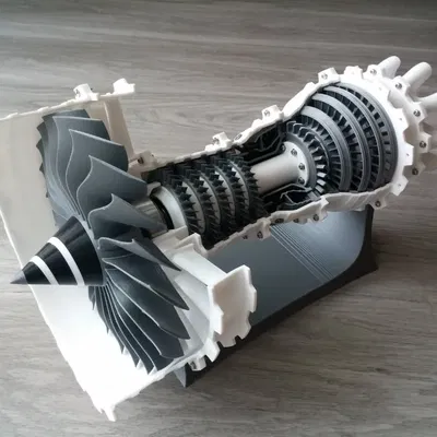 Động cơ phản lực turbofan 2-spool in 3D
