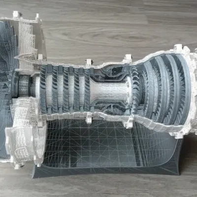 Động cơ phản lực turbofan 2-spool in 3D