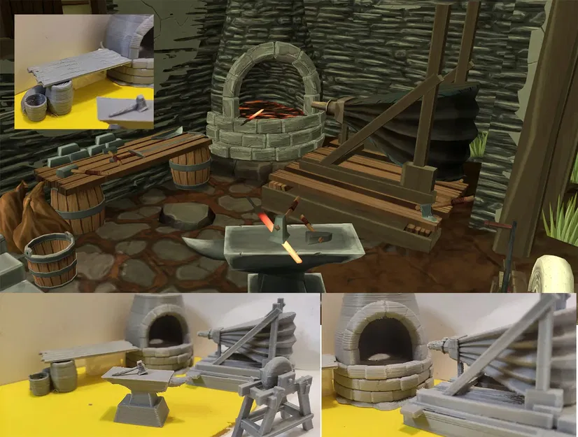 Xưởng rèn phong cách hoạt hình với mô hình nội thất và công... - Image 1