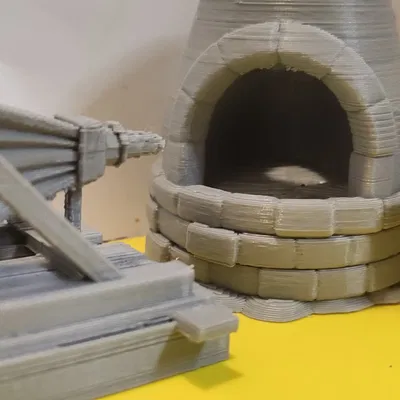 Xưởng rèn phong cách hoạt hình với mô hình nội thất và công...