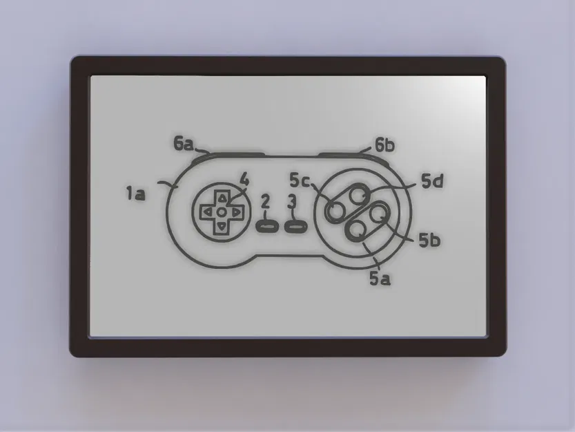 Bản vẽ sáng chế tay cầm SNES nghệ thuật 2D - Image 1
