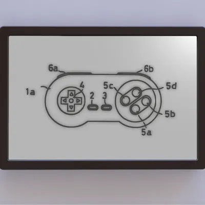 Bản vẽ sáng chế tay cầm SNES nghệ thuật 2D