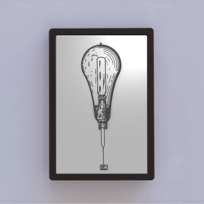 Bản vẽ sáng chế bóng đèn Edison nghệ thuật 2D