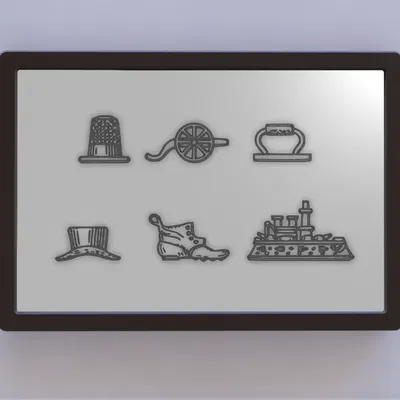 Nghệ thuật bản quyền các quân cờ Monopoly năm 1935