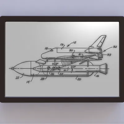 Nghệ thuật bản quyền tàu con thoi - Hình bên