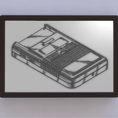 Nghệ thuật bản quyền Game Boy DMG-01 - Hình chiếu ISO phía sau