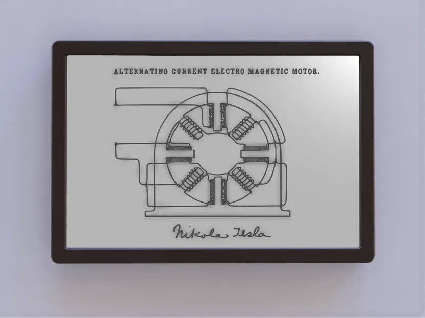 Bản vẽ bằng sáng chế động cơ AC của Nikola Tesla - Image 1