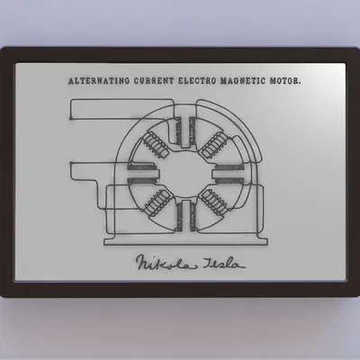 Bản vẽ bằng sáng chế động cơ AC của Nikola Tesla