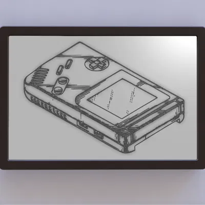 Nghệ thuật bản quyền Game Boy DMG-01 - Hình chiếu ISO phía trước