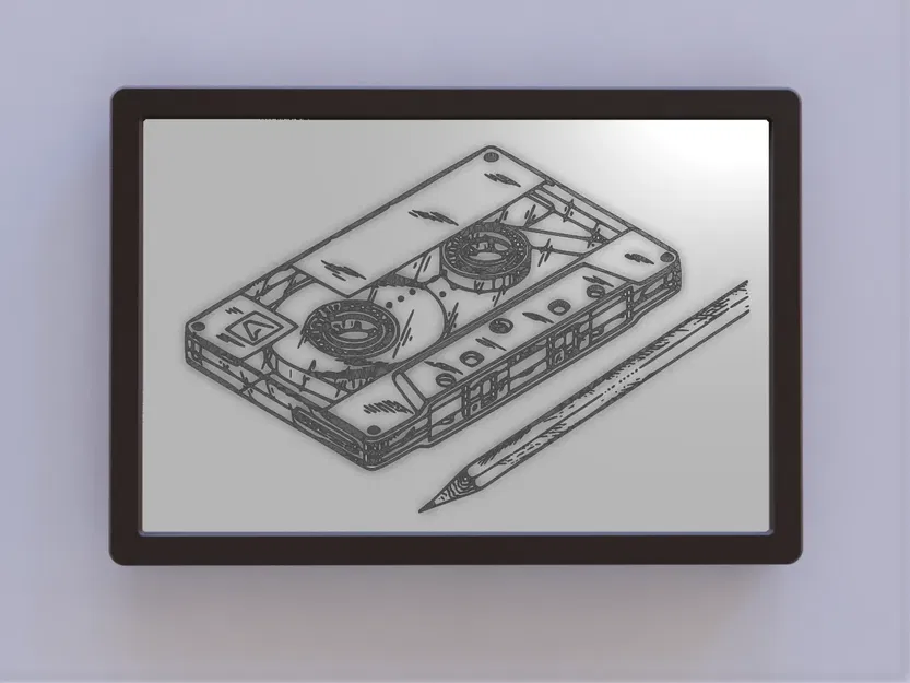 Nghệ thuật bản vẽ bằng sáng chế băng cassette với bút chì - Image 1