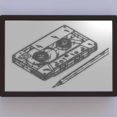 Nghệ thuật bản vẽ bằng sáng chế băng cassette với bút chì