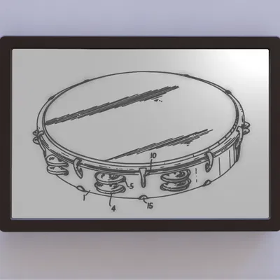 Nghệ thuật bản vẽ sáng chế đàn tambourine