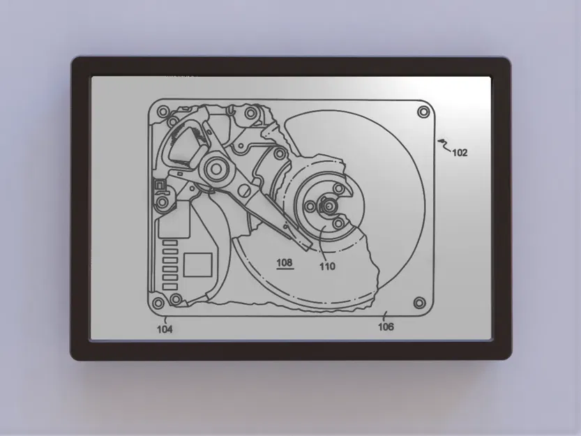 Hình vẽ bằng sáng chế ổ đĩa cứng retro - Image 1