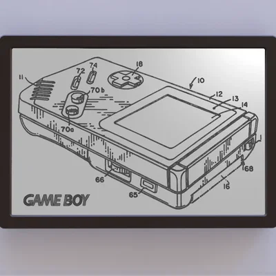 Nghệ thuật bản quyền Game Boy DMG-01 với logo