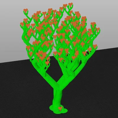 Cây trái tim với hỗ trợ hữu cơ đan xen