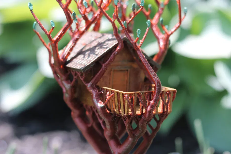 Cây cầu tổ chim hỗ trợ hữu cơ giữa hai cây - Image 5