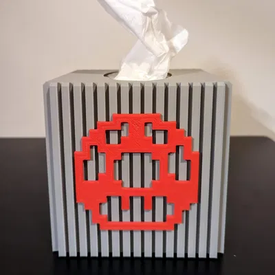 Hộp đựng khăn giấy hình nấm Mario trang trí cho bình hoa